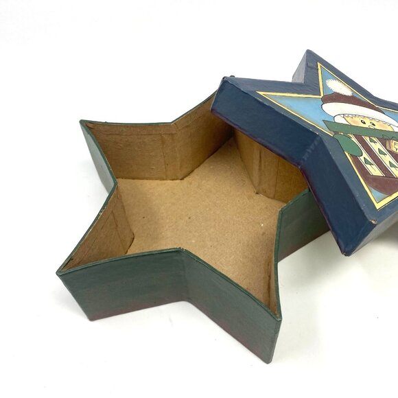 Jo-Ann's Stores Santa's Workbench Paper Mache Christmas Star Gift Box With Lid - Picture 3 of 7